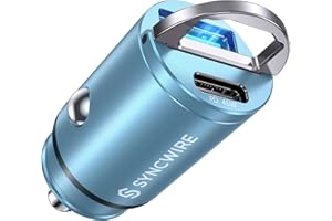 SYNCWIRE Caricatore Auto USB C - [PD 45W & QC 45W] Ricarica Veloce Caricatore Auto Ricarica Rapida Compatibile con iPhone 15 Pro Max14/13/12/XS, Samsung Galaxy S23/S22, Google Pixel 7 PRO/6, Blu