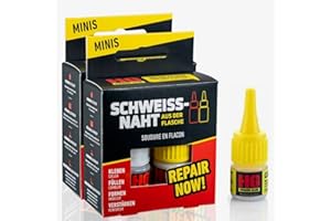 HG POWER GLUE MINIs 2+1* Die Schweißnaht aus der Flasche - Profi-Reparatur-Kleber-Set für Kunststoff Plastik Keramik Porzellan Stein Gummi - kleben mit Industrieklebstoff und Granulat (2x5g+3x10g)