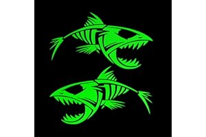ERREINGE STICKER PRESPAZIATO VERDE FLUO 15cm - x2 Piranha Pirana - Adesivo Decal Decalcomania Vinile Murale Laptop Auto Moto Casco Camper