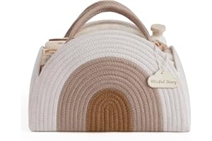 GOXEON Baby Windel Caddy Veranstalter, Baumwollseil große Dusche Caddy für neugeborene Jungen und Mädchen, Geschenk für Baby-Dusche-Liste, neugeborenen Essentials Korb (Beige)