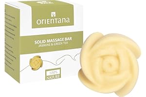 Orientana - Baume Solide De Massage Jasmin & Thé Vert | Naturel & Végétalien | Zéro Déchet | Beurres Et Huiles Végétales | Nourrissant Hydratant | Aromathérapeutique - 60g