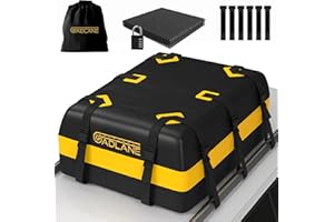 GADLANE Sac de toit étanche 0,6 m³ pour voitures avec porte-bagages ou sans, tapis antidérapant, 6 crochets robustes, serrure à combinaison, sac de rangement