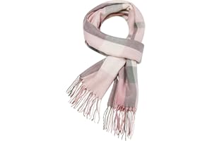 Chalier Fashion Damen Winter Schal Kariert übergroßer Quadratisch Deckenschal, Karo Tartan Streifen Plaid Muster Oversized Fransen Poncho MEHRWEG