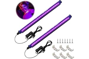 MITENING Luz Ultravioleta Negra 5W, 2 Piezas LED Puerto USB - Lámpara UV Portátil para Glow Fiesta, Halloween, Neón, Discoteca