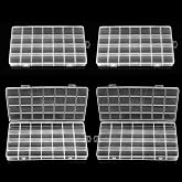 TVNYOUJIA 4 Plastic Organizer Boxes with 28 Compartments | Clear boxes for screws, rings, jewelry and small items, great for