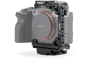 Tilta Jaula de Media cámara Compatible con Sony A1 A7S III A7R III Manfrotto Placa de liberación rápida para Zapata fría Alpha 1 A7R IV A7 III Compacto Ligero - Negro TA-T23-HCC-B