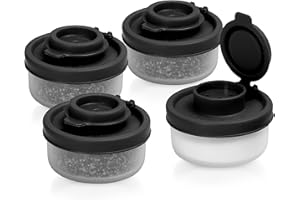 SIGNORA WARE SIGNORAWARE Set di 4 contenitori per sale e pepe a prova di umidità di 4 piccoli contenitori per sale da campeggio picnic all'aperto cucina scatole per il pranzo set di spezie da viaggio trasparente