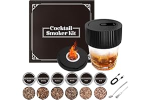 CALENXY Set da Cocktail Smoker, Affumicatore per Whisky con 6 Tipi di Legno, Kit per Affumicare Cocktail e Distillati, Set Whisky Idee Regalo Compleanno Uomo Lui Papà Fidanzato