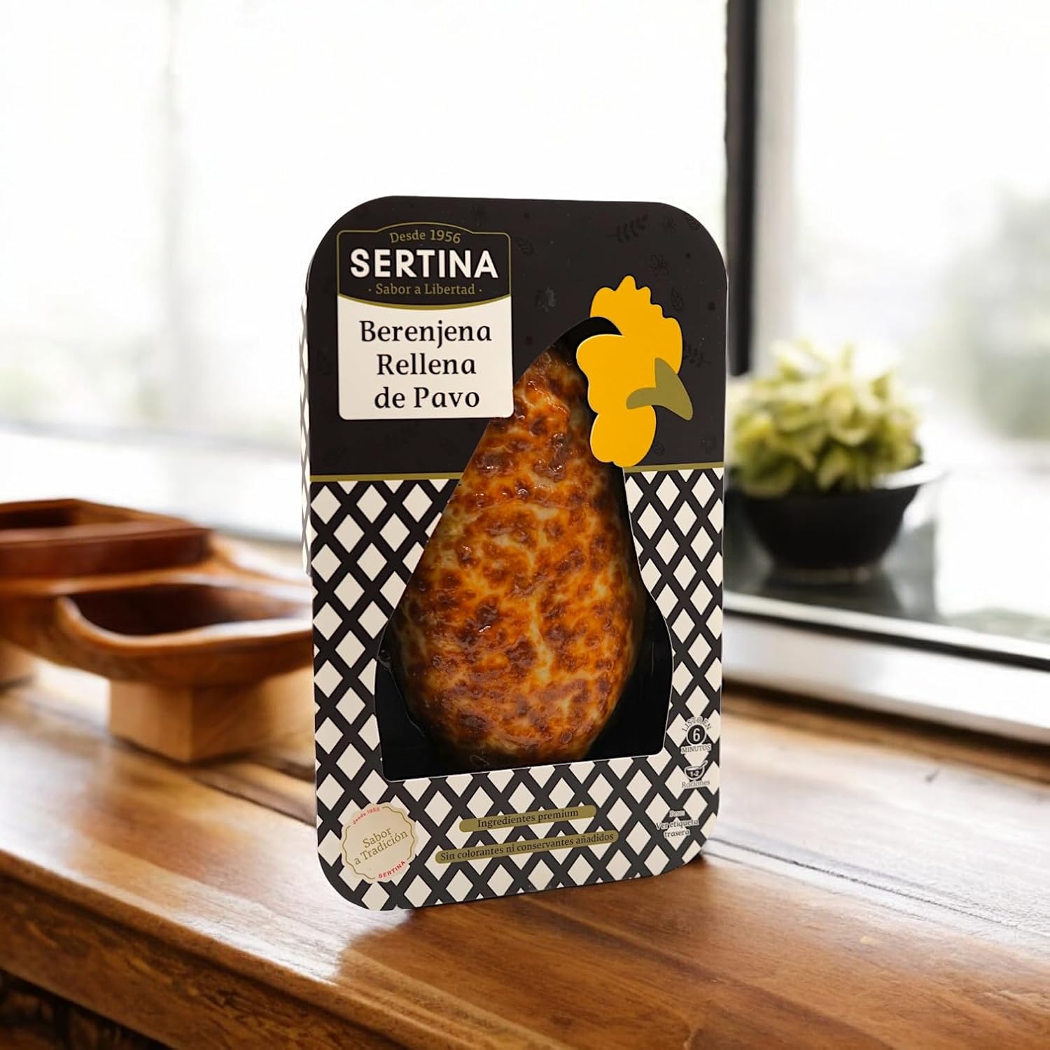 Sertina Berenjenas Rellenas con Carne de Pavo, Pack de 6 x 350g - Comida Gourmet Lista para Comer, Berenjenas, Pavo Picado, Mozzarella, Receta Tradicional, Ingredientes Naturales
