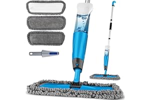 Homgif Fregona Mopa con Pulverizador 135CM, Spray Mop 600ML Mopas de Limpieza Suelos, Fregona Microfibra para el Hogar, Cocina, Madera Dura, Madera, Cerámica con 3 Almohadillas de Repuesto