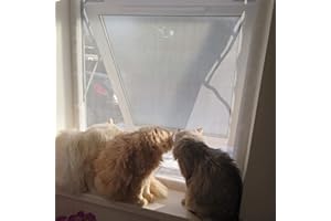 Flat Cats window screens - Single Pack - Selection of sizes (60cm x 105cm, White Mesh/White Fixings)