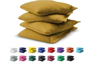 GoSports Cornhole-Wurfsäckchen, Set mit 4 Stück, Design gemäß Regelvorgaben, für jedes Wetter geeignet, Goldfarben