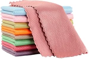 Panni In Microfibra ELEXACLEAN – 12 Pezzi 30x30 Cm – Per Auto, Cucina, Bagno – Senza Pelucchi