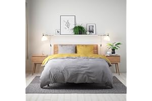 G BETTWARENSHOP Wendebettwäsche Texture hellgrau-senf, Bettbezug einzeln 155x200 cm