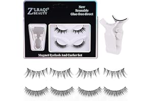 ONEWLY Magnetische Wimpern - 2 Paare Natürlich Look Magnet Wimpern - Wiederverwendbare 3D Magnetic Lashes Ohne Eyeliner Oder Kleber- Magnetwimpern mit Applikator