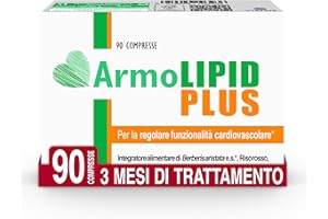 Armolipid Plus - 90 Compresse, Integratore Alimentare con Berberis Aristata, Riso Rosso Fermentato, Acido Folico, Policosanoli, Coenzima Q10 e Astaxantina