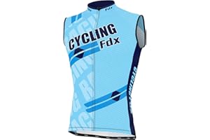 FDX Męska koszulka rowerowa, bez rękawów, zamek błyskawiczny, szybkoschnąca, letnia koszulka rowerowa, oddychająca koszulka rowerowa, do biegania, wyścigów MTB, rower górski, odzież sportowa na