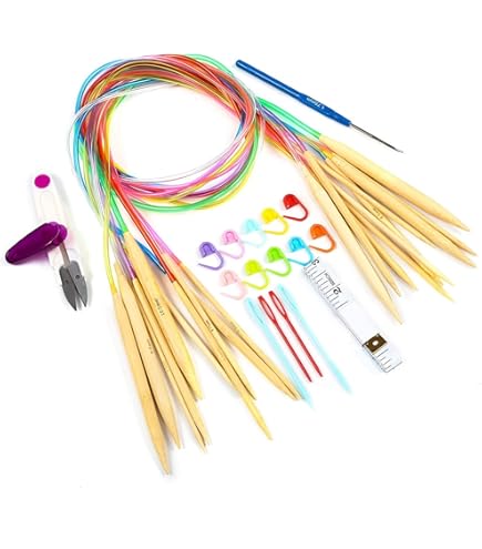 KnitPro - Ferri per Lavorare a Maglia circolari, 80 cm x 4,5 mm, Colore: Betulla
