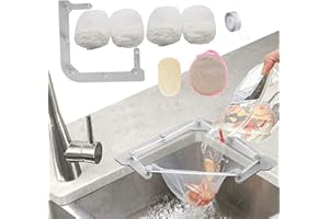 HiBD Küchenspüle Dreieck Tri-Holder Filter, Spülbeckensieb, Spülbeckenabflusssieb, mit einem dreieckigen grauen Gestell und 200 Stück großen Filternetzbeuteln für Küchenreste