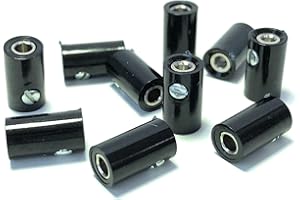 BELI-BECO 61/6 Kupplung für Querlochstecker - Miniatur-Bananenstecker mit Stift-Ø: 2,6mm - 10 Stück (Schwarz)