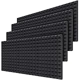 Acoustic Foam Panels 24 Pack 40.5 X 30.5 X 5 cm, Ohuhu Sound Absorbing Dampening Wall Foam Pyramid 2 Inch Acoustic Treatment 
