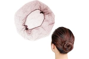 QEEQPF 25 filets à cheveux bruns, filets à cheveux invisibles, filets à cheveux extensibles, 50cm