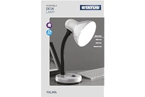 Status Palma Desk Lamp, Flexible, Silver Desk Lamp, Study, Office, Bedroom, SBDL2028ESSLV16