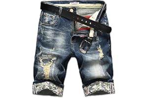 KADIBEER Shorts Kurze Herren Hose Kurze Jeans Männer Vogue Mode Hot Mens Ripped Kurze Jeans Loch Bermuda Casual Cotton Cowboy Denim Shorts Männlich