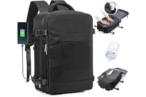 BJLFS Mochila viaje cabina avion 40x30x20 Ryanair Wizzair Equipaje de Mano 40x20x25 Vueling con Sistema de Vacío Mochila de Viaje Portátil Impermeable para Hombre y Mujer con Sistema de Compresion