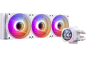 GOLDEN FIELD LL360 White AIO Liquid Cooler CPU Water Cooling Cooler, 3 ARGB PWM Fans, CPU Fan with Infinite mirror vision pump, compatible with AMD AM4/AM5, Intel LGA2011