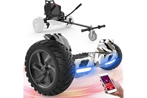 ‎FUNDOT FUNDOT Hoverboards mit Sitz, All-Terrain-Hoverboards mit Hoverkart,8,5 Zoll Go-Kart mit Self balancing scooter, Offroad-Hoverboards mit Bluetooth-Lautsprecher,APP, LED,Geschenk für Kinder Erwachsene