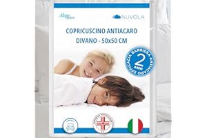 Allergosystem Federa Copricuscino Divano Antiacaro 50x50cm - Dispositivo Medico Antiacaro e Anallergico MADE IN ITALY - Linea Nuvola
