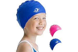 Xcdhemde® Gorro de Natación Infantil de Silicona - Gorros para Piscina Niños y Niñas - Cómodo, Suave, Ajustable y Duradero - Impermeable