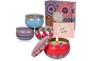HONGKING Scented Candles Gifts for Women, Soy Vanilla Candle Presents for Women,4 Pack Metal, Birthday Gifts for her, Mother's Day, Christmas