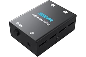 SGEYR Switch audio jack da 3,5 mm 2 (1) in 1 (2) con cavo audio da 3,5 mm, commutatore audio stereo, interruttore audio selettore audio per altoparlanti, cuffie e PC