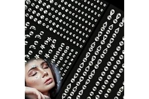 HALERCAY 5 Feuilles Visage Gemmes Autocollants,pour Strass Visage Maquillage Décoration Ongles Strass Bijoux DIY Scrapbooking,Strass Autocollant Diamant Tatouage Temporaire