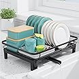 Kitsure Dish Drainer- Space-Saving Dish Drying Rack, Dish Racks for Kitchen Counter, Stainless Steel Kitchen Dish Driainer Rack,10.5'W x 14.5''L