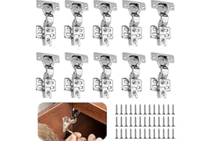 POPAPIE 10 piezas Bisagras Puertas Cocina,Bisagras para Armarios de Cocina,Biságra de Rollo Frío con Tornillos,Bisagrás de Gabinete Adecuado para Puertas de Armario de Cociná