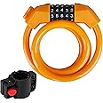 NIKAVI M3 Bicycle Lock Bicycle Five -Digit Code Lock Mountain Bike Color Wire Lock Security Anti-Theft (Orange)
