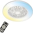 Lampada Soffitto OYAJIA Bianca Ventilatore Da Soffitto Con Luce - Foto 6