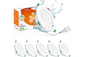 ALUSSO LED Spot Encastrable Extra Plat 5W 400 Lumen, IP65 Dimmable Blanc Chaud 3000K Blanc Neutre 4000K Blanc Froid 6500K, 230V éclairage Plafond Encastré Pour Salle de Bain, Cuisine, Salon, Lot de 6