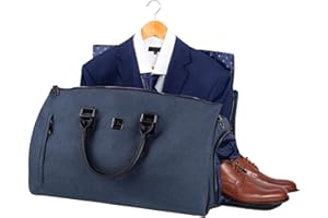 HUGH BUTLER – Sac Week-End 4-en-1 pour Homme, Sac de Vêtements – Bagage Cabine pour Ordinateur Portable, Chaussures et Articles de Toilette – Coloris Gris Foncé Élégant, Idéal pour Les Costumes