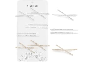 YISCOKO Rhinestone Hair Pins, 8 Pieces Sparkly Hair Clips, Hair Slides for Women,Hair Grips,Silver Hair Clips, Hair Pins for Women Lady for Girls Bobby Pins for Hair Styling.