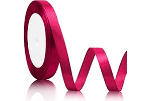 SERENEGLOW Nastro Rosa, Nastro Raso 10mm*22m, Nastro Raso Rosa, Nastro Rosa Per Bomboniere, Con Il Nastro Rosa, Nastrino Per Bomboniere, Nastri Per Pacchi Regalo, Nastri Decorativi Tessuto, Nastro Laurea Regalo