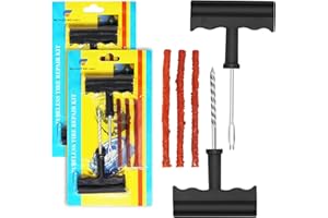 AERZOUSER 2 Set Kit Riparazione Pneumatici Auto, Kit Pneumatici Auto Riparazione, Ripara Gomme Auto，Kit Riparazione Gomme，Utilizzato per Riparare Molti Tipi di Pneumatici per Auto e Moto，Soluzione rapida