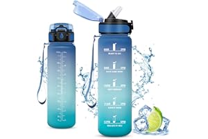 VIKASTAR ikastar Botella Agua Deporte, 500ml/1l/1500ml Botella con pajita, Botellas Agua Niños sin BPA