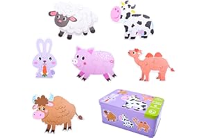 EKKONG Juguetes de Madera,Juguetes para Bebes 1 Año 2 3 4 5 Años,Animales Rompecabezas de Madera, Montessori Educativos Juguetes para Niños