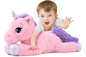 MorisMos 60cm Unicornio Peluche Niña, Peluche Juguete Unicornio Rosa Lindo, Suave Animales de Peluche Pony para Bebe Niños Niñas Amigo Regalos de Cumpleaños Kawaii