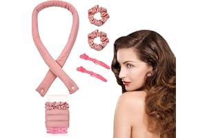 XOPOZON Lockenwickler Locken Ohne Hitze, DIY Rutschfester Hitzefreier Heatless Curls Band mit Haarnadel, New Seidenhaar Lockenwickler, Wellenförmiges Hitzefreies Lockenband das Lhr Haar Nicht Verletzt (Rosa)