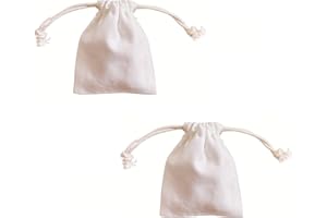 ZEN&TAO NUTFORD Premium Quality 10Oz Canvas Drawstring Pouch Purse for Multipurpose Storage, Blank No Pattern Suitable for DIY (Small-Two-Pack)